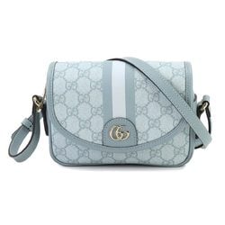 GUCCI Ophidia Shoulder Bag GG Supreme Leather Dusty Blue 772239 Mini