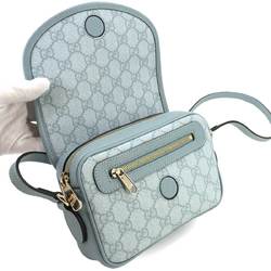 GUCCI Ophidia Shoulder Bag GG Supreme Leather Dusty Blue 772239 Mini