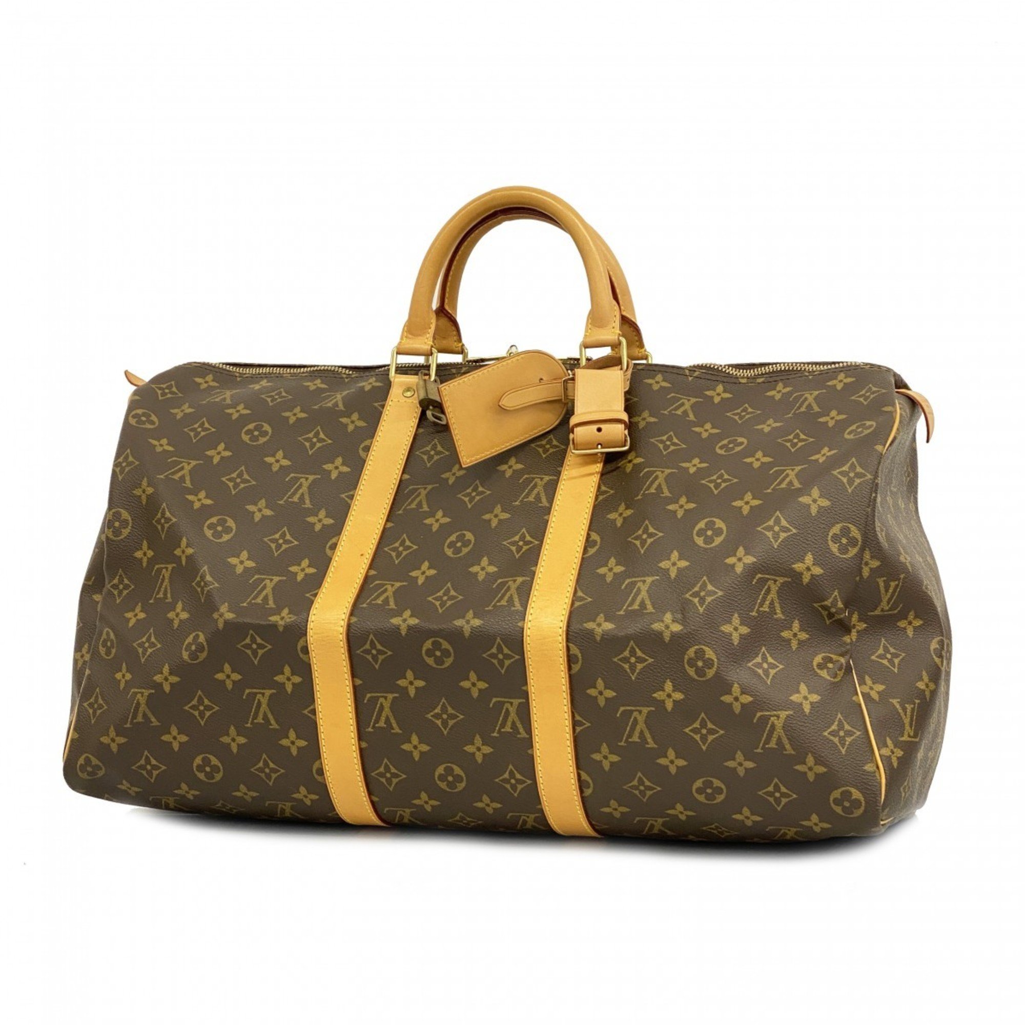 Louis Vuitton Boston Bag Monogram Keepall 50 M41426 Brown Men's Women's