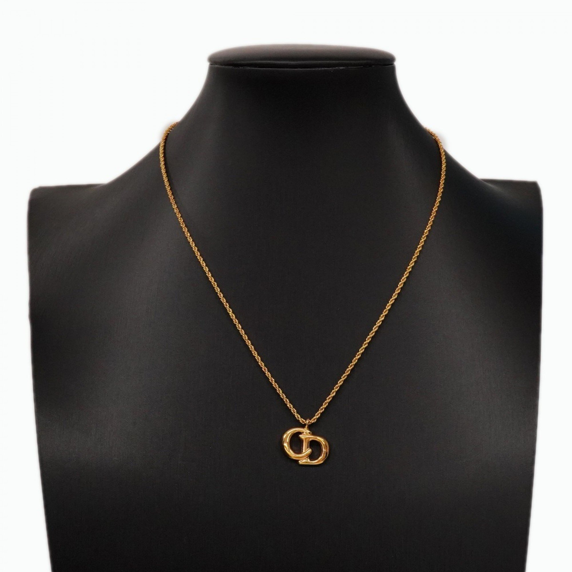 Christian Dior Necklace CD GP Plated Gold Ladies