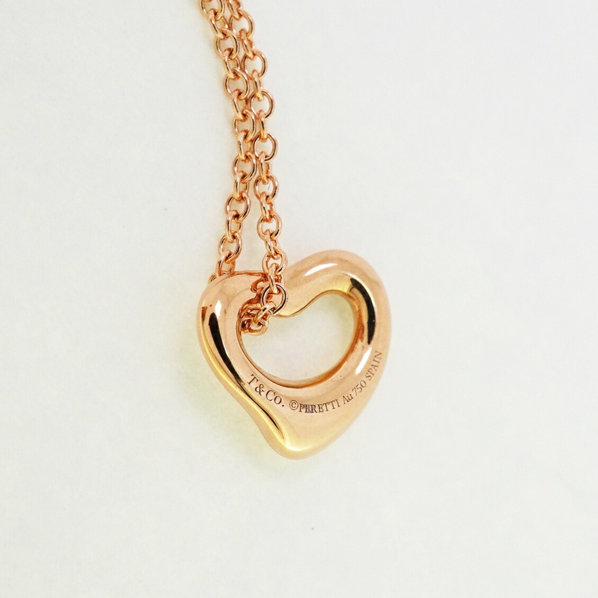 Tiffany Necklace Heart K18PG Pink Gold Ladies