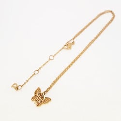 Christian Dior Necklace Rhinestone GP Plated Gold Ladies