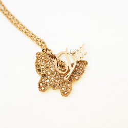 Christian Dior Necklace Rhinestone GP Plated Gold Ladies