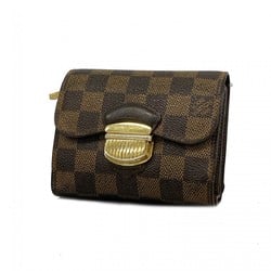 Louis Vuitton Tri-fold Wallet Damier Portefeuille Joy N60034 Ebene Women's