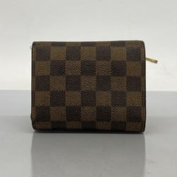 Louis Vuitton Tri-fold Wallet Damier Portefeuille Joy N60034 Ebene Women's