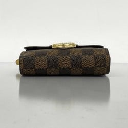 Louis Vuitton Tri-fold Wallet Damier Portefeuille Joy N60034 Ebene Women's