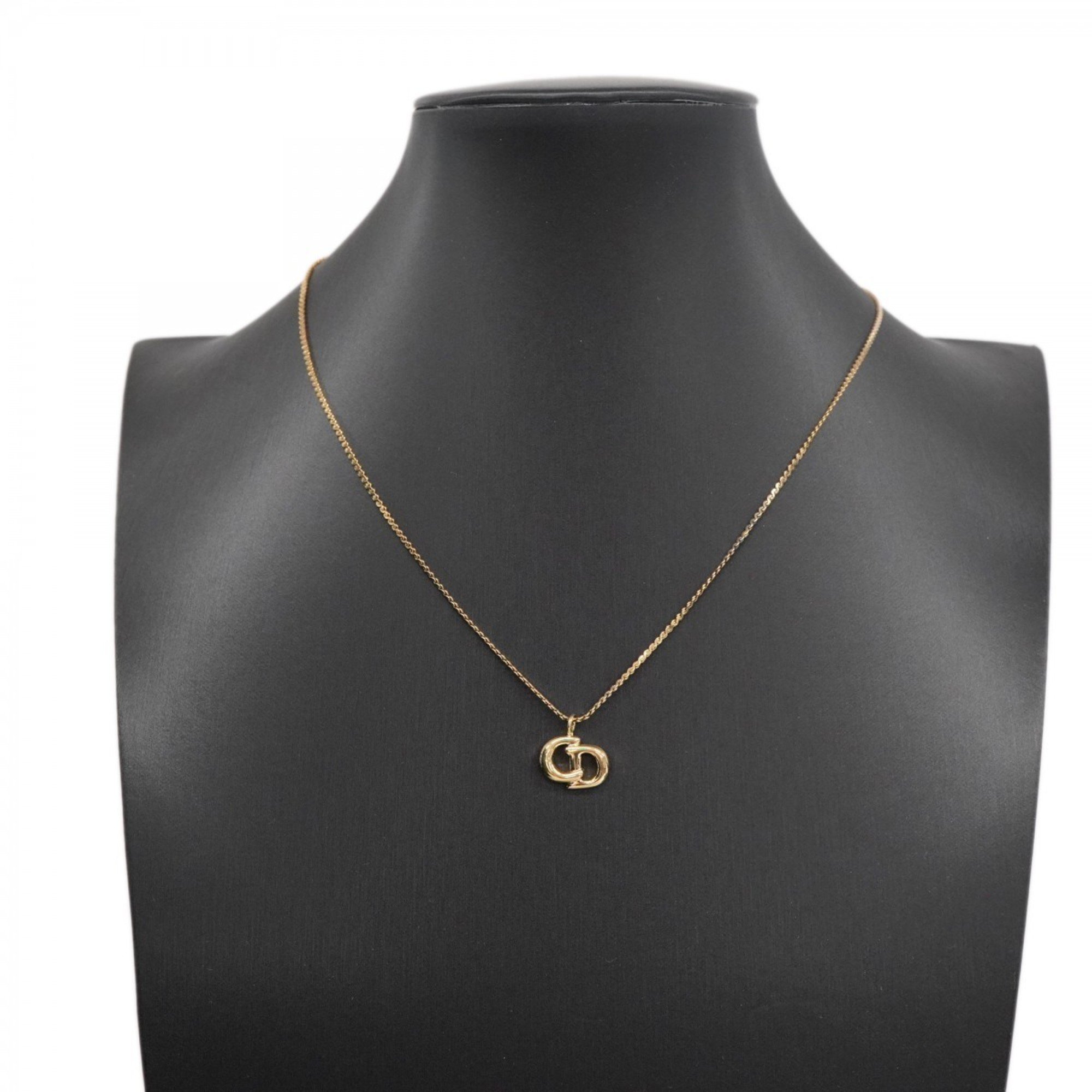 Christian Dior Necklace CD GP Plated Gold Ladies