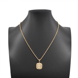 Christian Dior Necklace Square Rhinestone GP Plated Gold Ladies