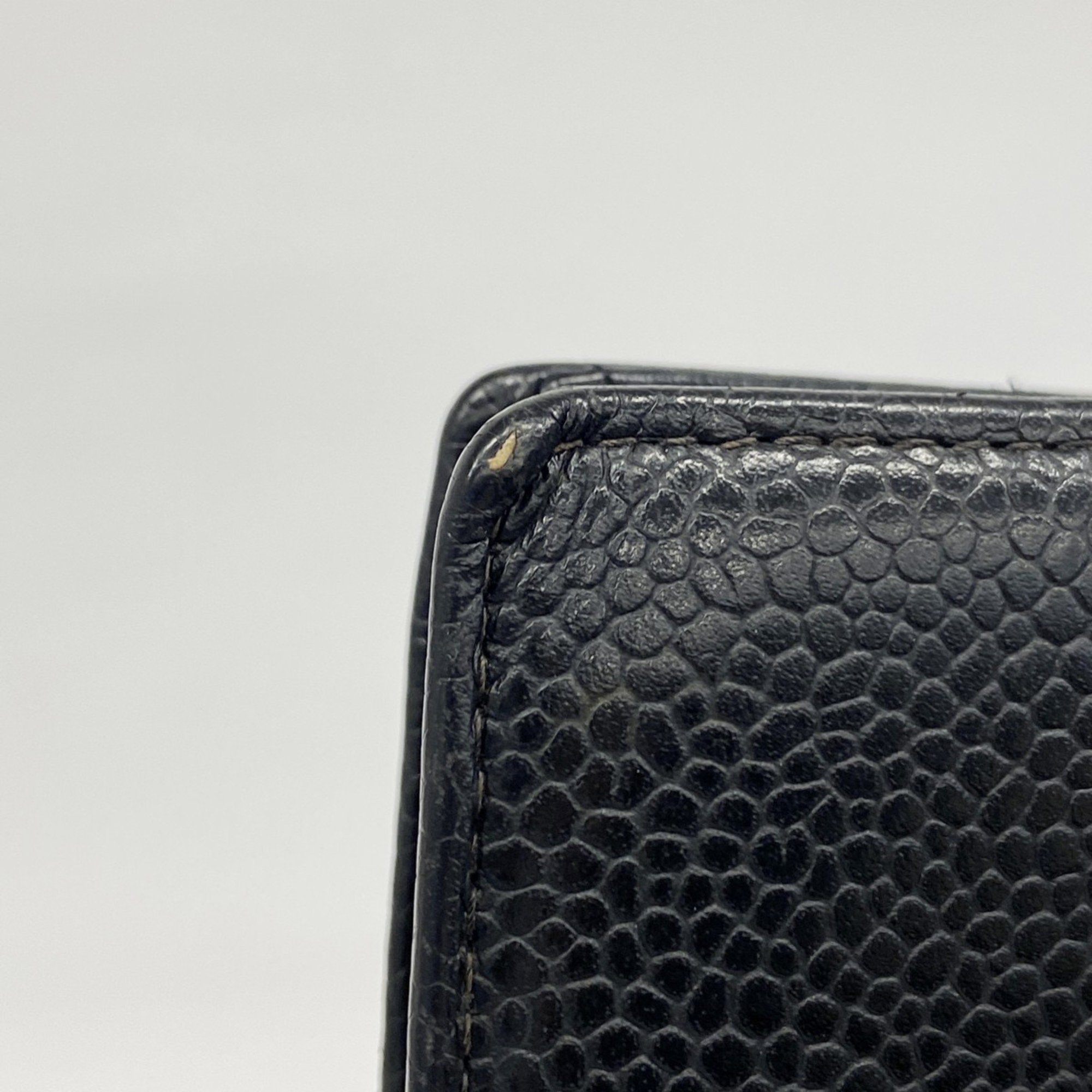 Chanel Long Wallet Caviar Skin Black Women's