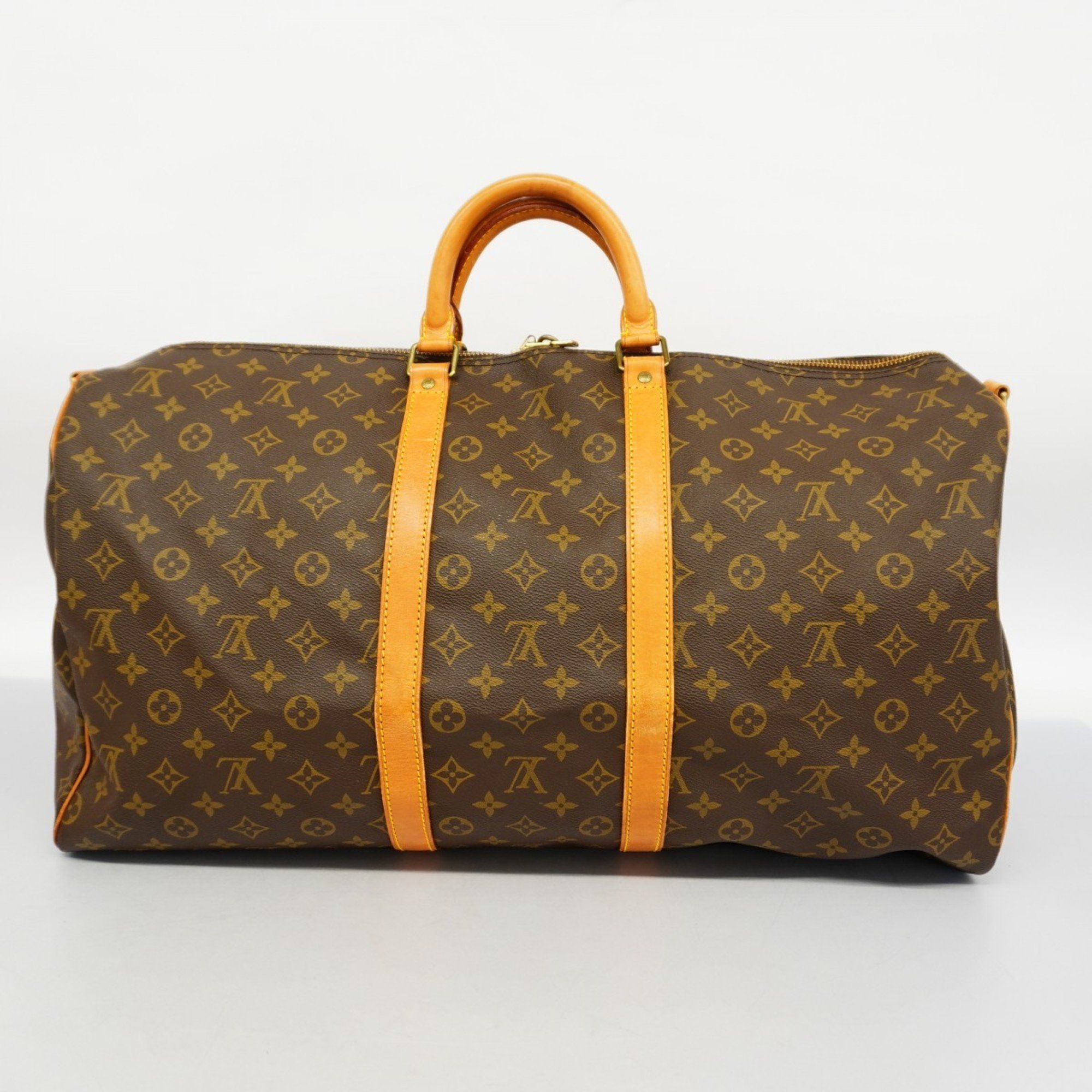 Louis Vuitton Boston Bag Monogram Keepall Bandouliere M41414 Brown Men's Women's