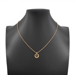 Christian Dior Necklace CD Circle GP Plated Gold Ladies