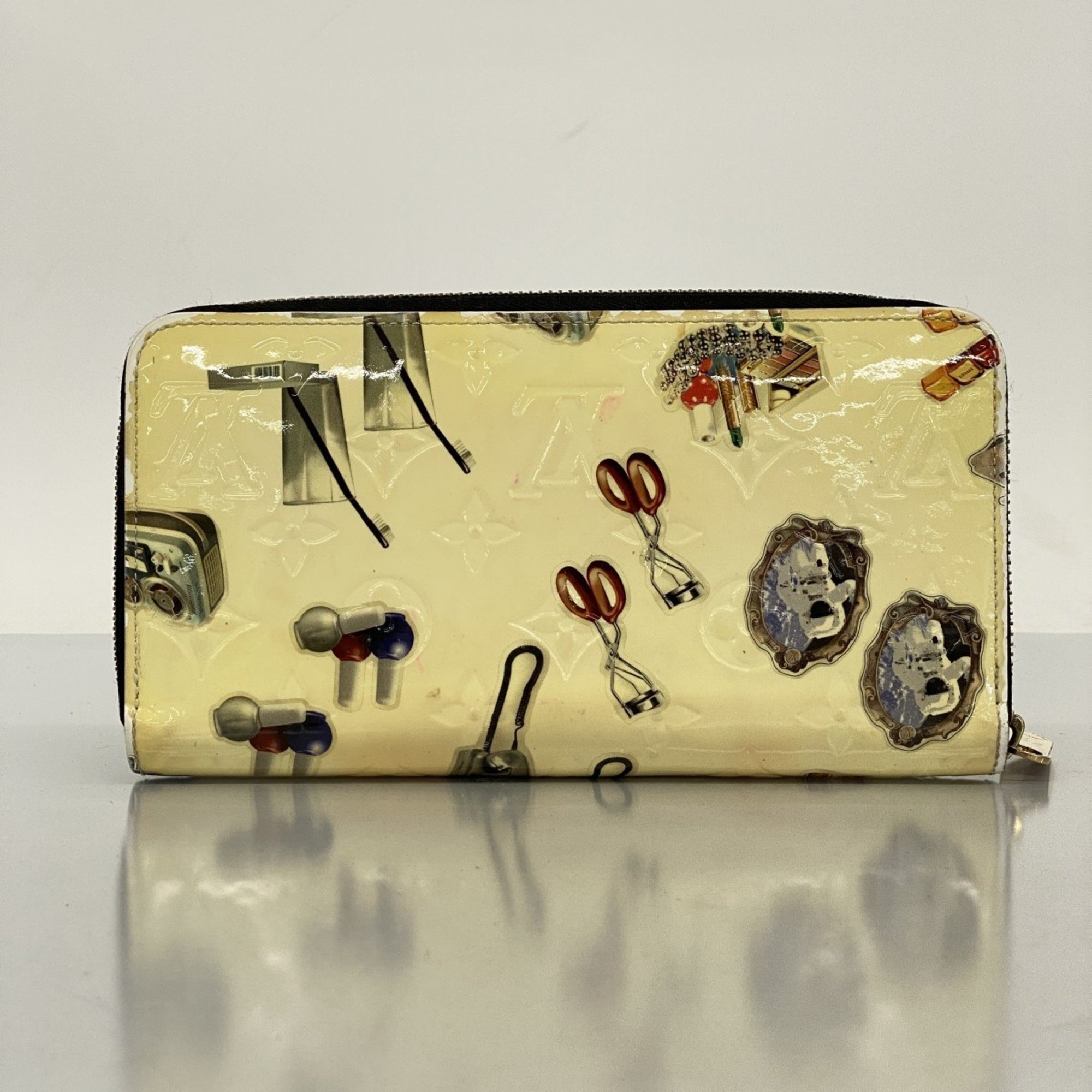 Louis Vuitton Long Wallet Vernis Zippy Nicolas Ghesquiere M50370 White Multicolor Women's