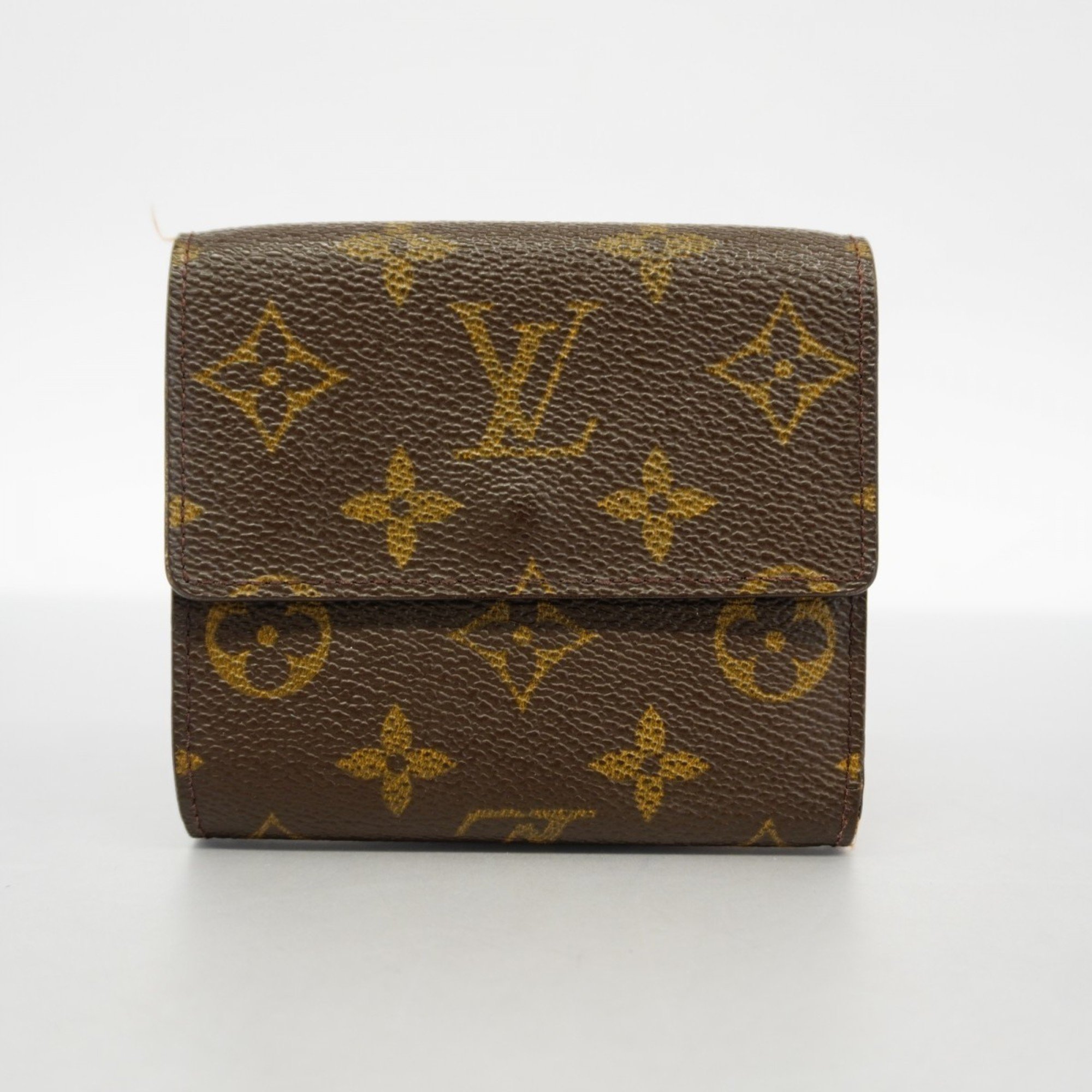 Louis Vuitton Tri-fold Wallet Monogram Porte Monnaie Carte Credit M61652 Brown Women's