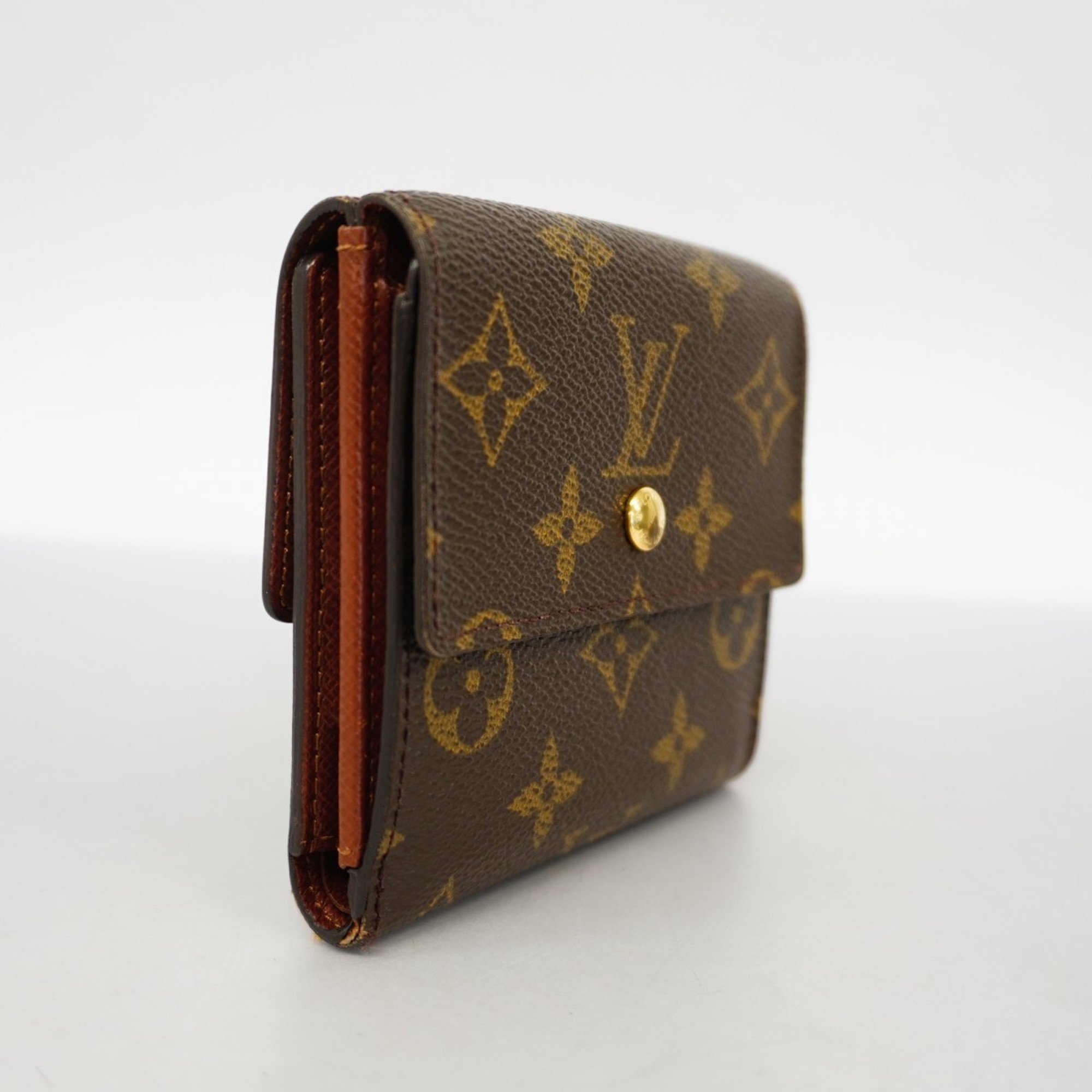 Louis Vuitton Tri-fold Wallet Monogram Porte Monnaie Carte Credit M61652 Brown Women's