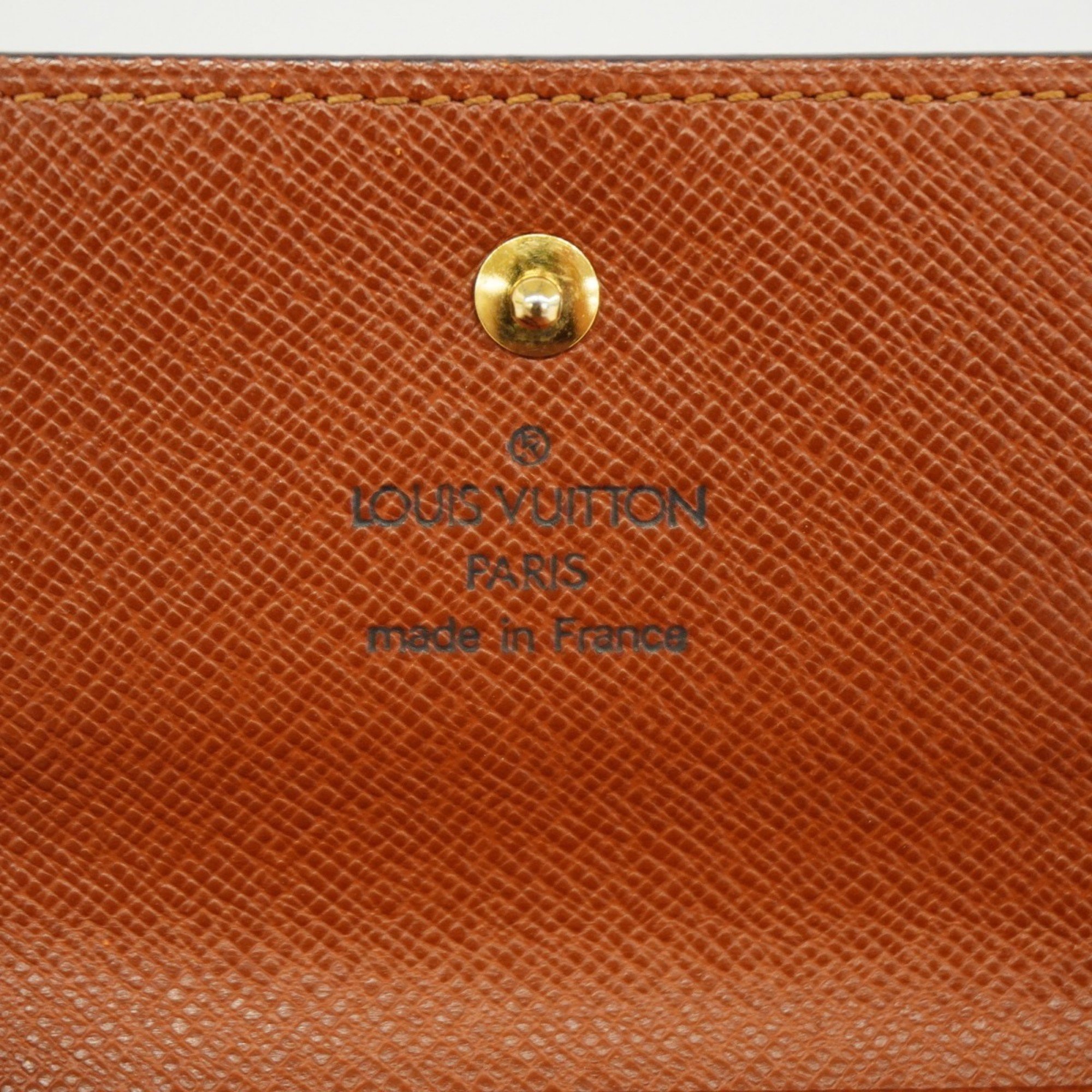 Louis Vuitton Tri-fold Wallet Monogram Porte Monnaie Carte Credit M61652 Brown Women's