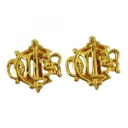 Christian Dior Earrings Emblem GP Plated Gold Ladies