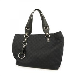 Gucci Tote Bag GG Canvas Horsebit 229852 Black Women's