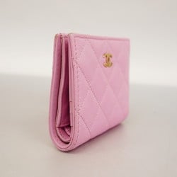 Chanel Wallet Matelasse Caviar Skin Pink Women's