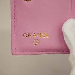 Chanel Wallet Matelasse Caviar Skin Pink Women's