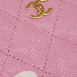 Chanel Wallet Matelasse Caviar Skin Pink Women's