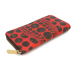 Louis Vuitton LOUIS VUITTON Monogram Pumpkin Dot Zippy Wallet Round Long Rouge Yayoi Kusama M60450