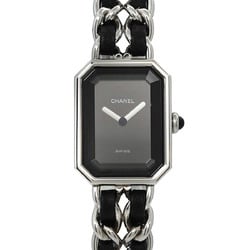 CHANEL Premiere L size H0451 Ladies watch Black Silver Quartz