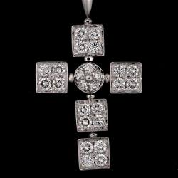 BVLGARI Lucia Latin Cross Diamond Necklace 42cm K18 WG White Gold 750Necklace