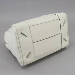 LOEWE Amazona 75 Medium 2way Hand Shoulder Bag Leather White Silver Hardware