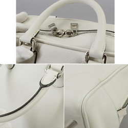 LOEWE Amazona 75 Medium 2way Hand Shoulder Bag Leather White Silver Hardware