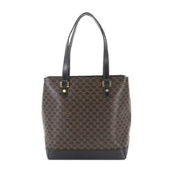 CELINE Macadam Tote Bag in black, brown leather and gold hardware