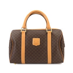 CELINE Macadam Boston Handbag Leather Brown Gold Hardware Bag