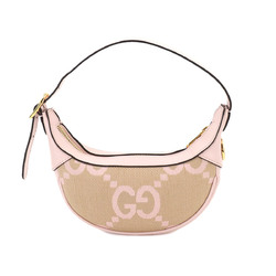 GUCCI Ophidia GG Bag Hand Jumbo Canvas Leather Pink Beige 658551 Gold Hardware