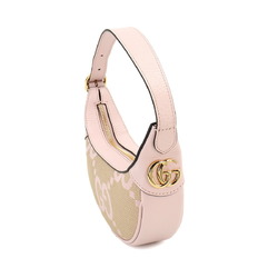 GUCCI Ophidia GG Bag Hand Jumbo Canvas Leather Pink Beige 658551 Gold Hardware