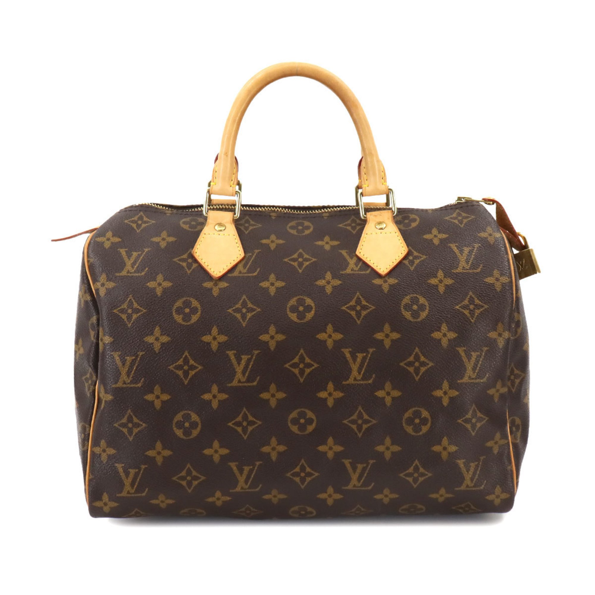 Louis Vuitton Monogram Speedy 30 Hand Bag Brown M41526 Gold Hardware