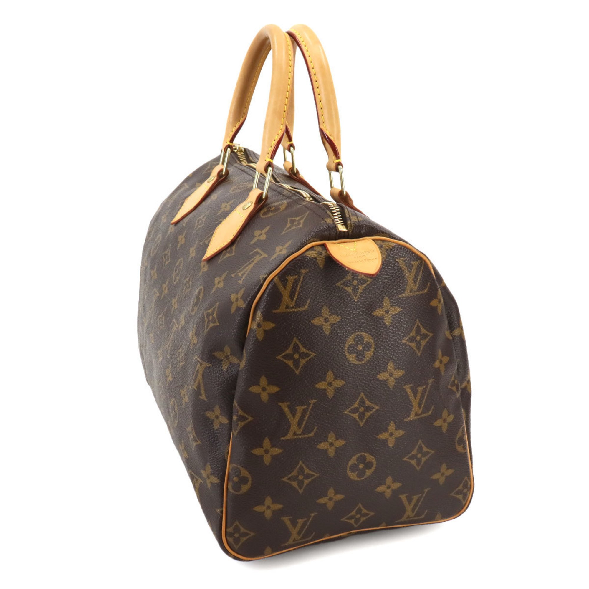 Louis Vuitton Monogram Speedy 30 Hand Bag Brown M41526 Gold Hardware