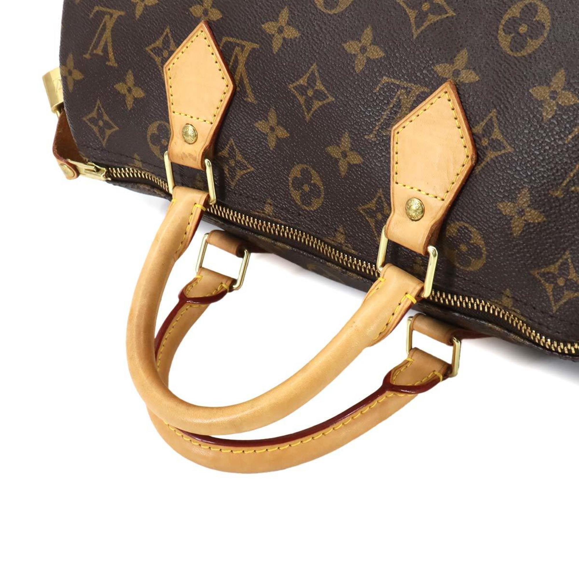 Louis Vuitton Monogram Speedy 30 Hand Bag Brown M41526 Gold Hardware