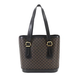 CELINE Macadam Tote Bag in black, brown leather and gold hardware