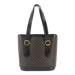 CELINE Macadam Tote Bag in black, brown leather and gold hardware