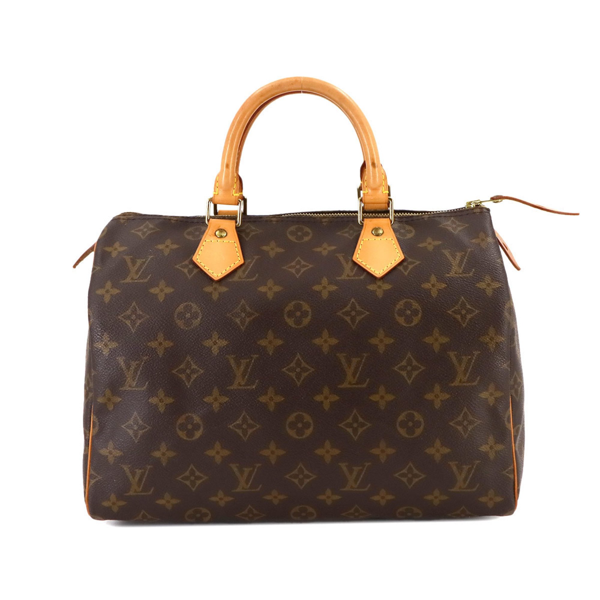 Louis Vuitton Monogram Speedy 30 Hand Bag Brown M41526 Gold Hardware