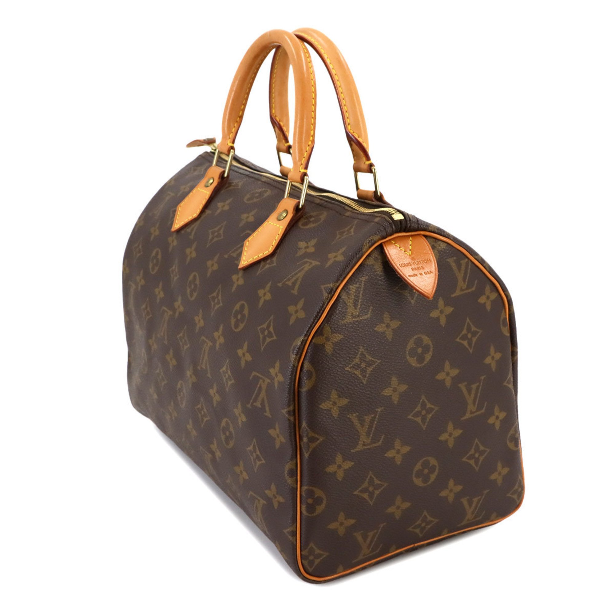 Louis Vuitton Monogram Speedy 30 Hand Bag Brown M41526 Gold Hardware