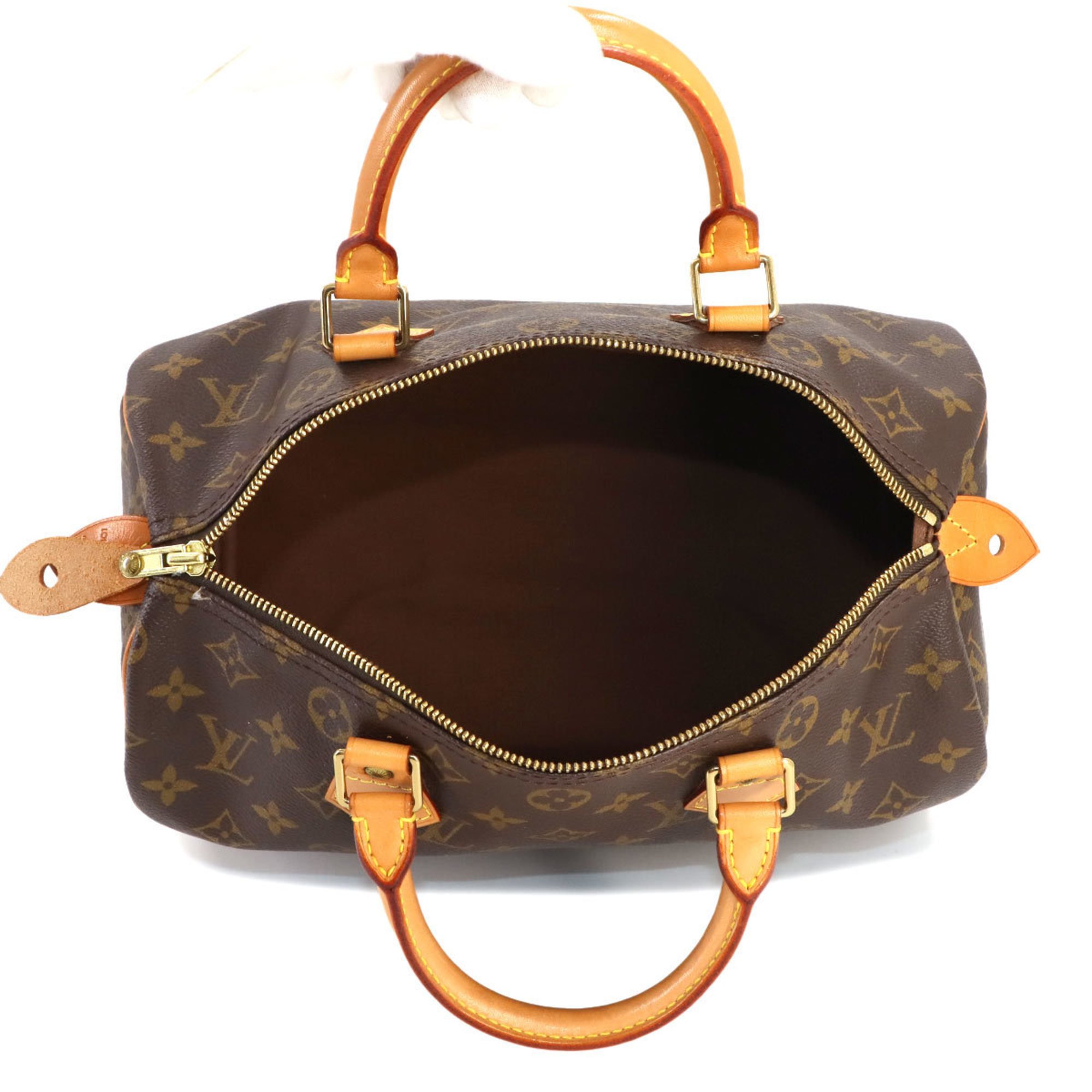 Louis Vuitton Monogram Speedy 30 Hand Bag Brown M41526 Gold Hardware