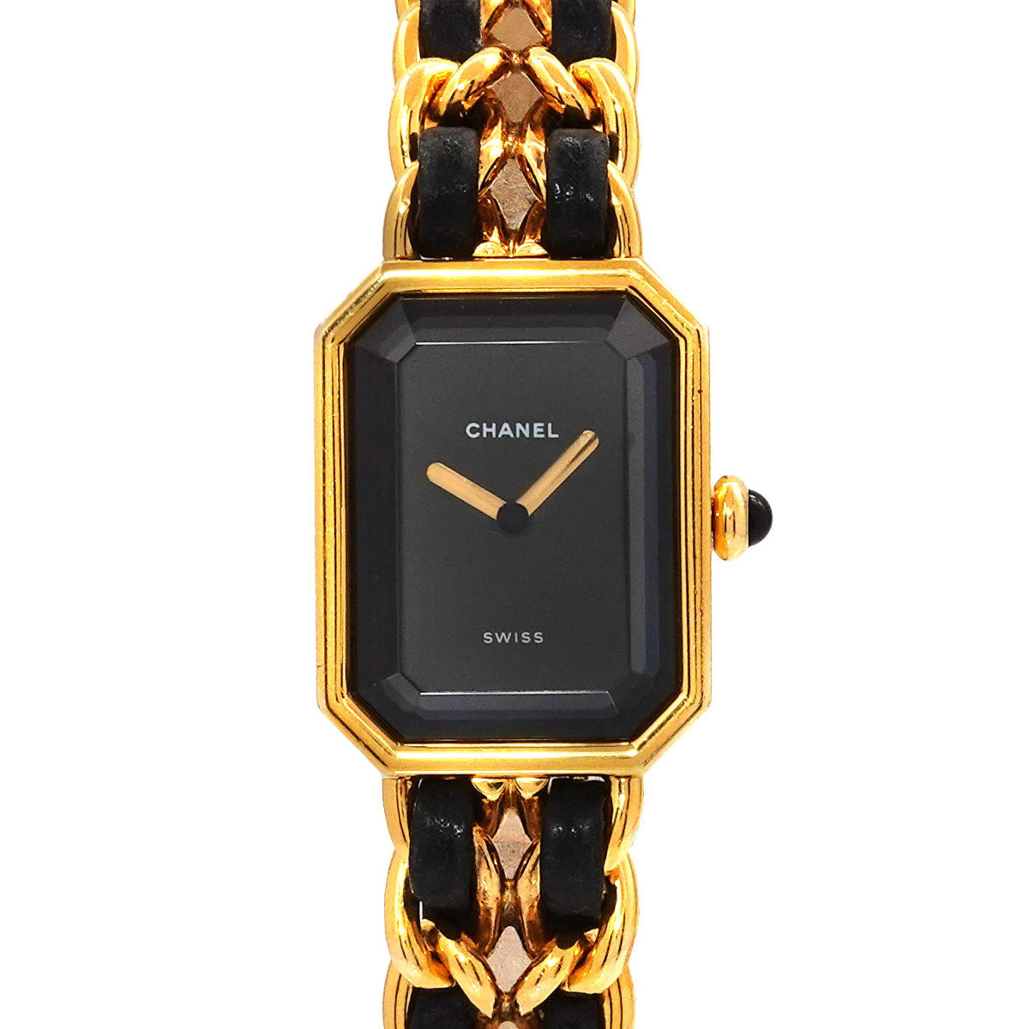 CHANEL Premiere L size H0001 Ladies watch Black Gold Quartz