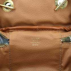 CELINE Macadam Vanity Hand Bag Leather Brown Gold Hardware