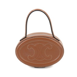 CELINE Oval Minaudiere Cuir Triomphe Hand Bag Leather Tan 198613