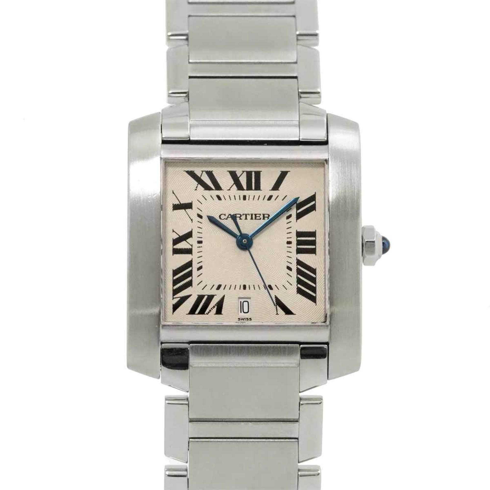 Cartier Tank Francaise LM W51002Q3 Men's Watch Silver Automatic