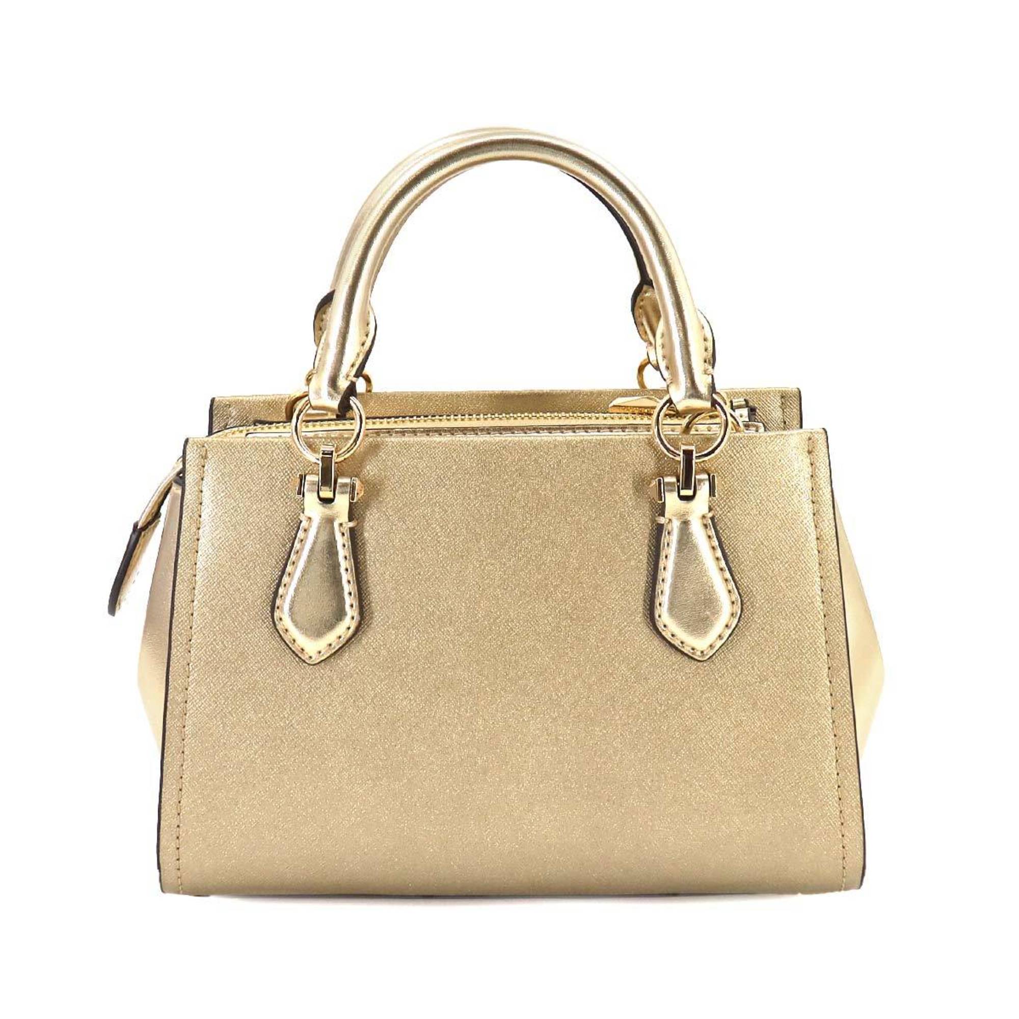 MICHAEL KORS Marilyn Crossbody Small 2way Hand Shoulder Bag Leather Pale Gold Hardware