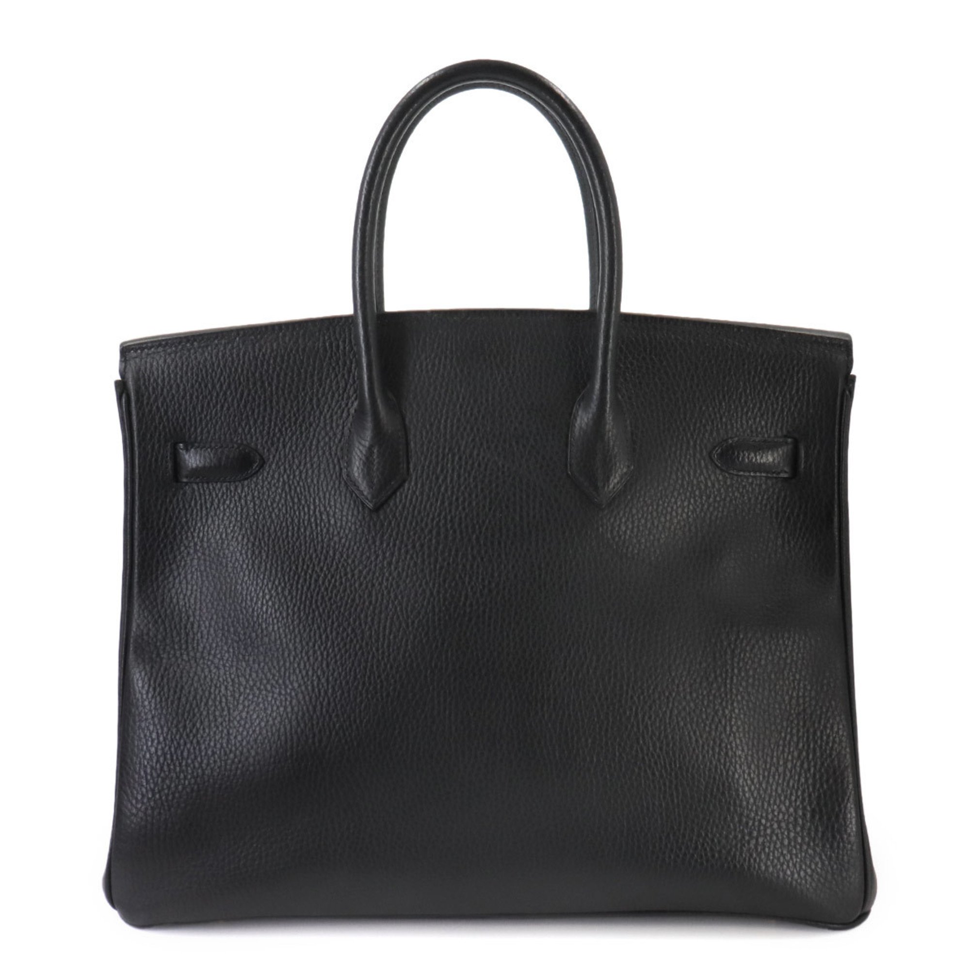 Hermes Birkin 35 Hand Bag Ardennes Black □B Stamp Gold Hardware