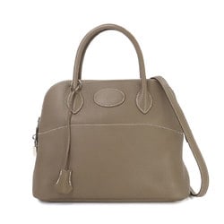 Hermes Bolide 31 2way hand shoulder bag, Taurillon Clemence Etoupe, C stamp, silver hardware,