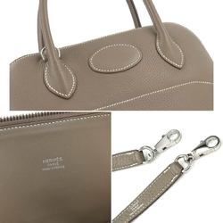 Hermes Bolide 31 2way hand shoulder bag, Taurillon Clemence Etoupe, C stamp, silver hardware,