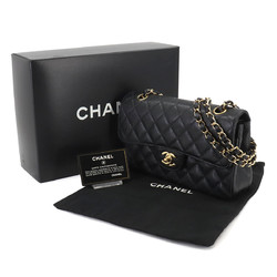 CHANEL Matelasse 23 Chain Shoulder Bag Caviar Skin Leather Black A01113 Gold Hardware